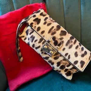 Valentino Calf Hair Wristlet